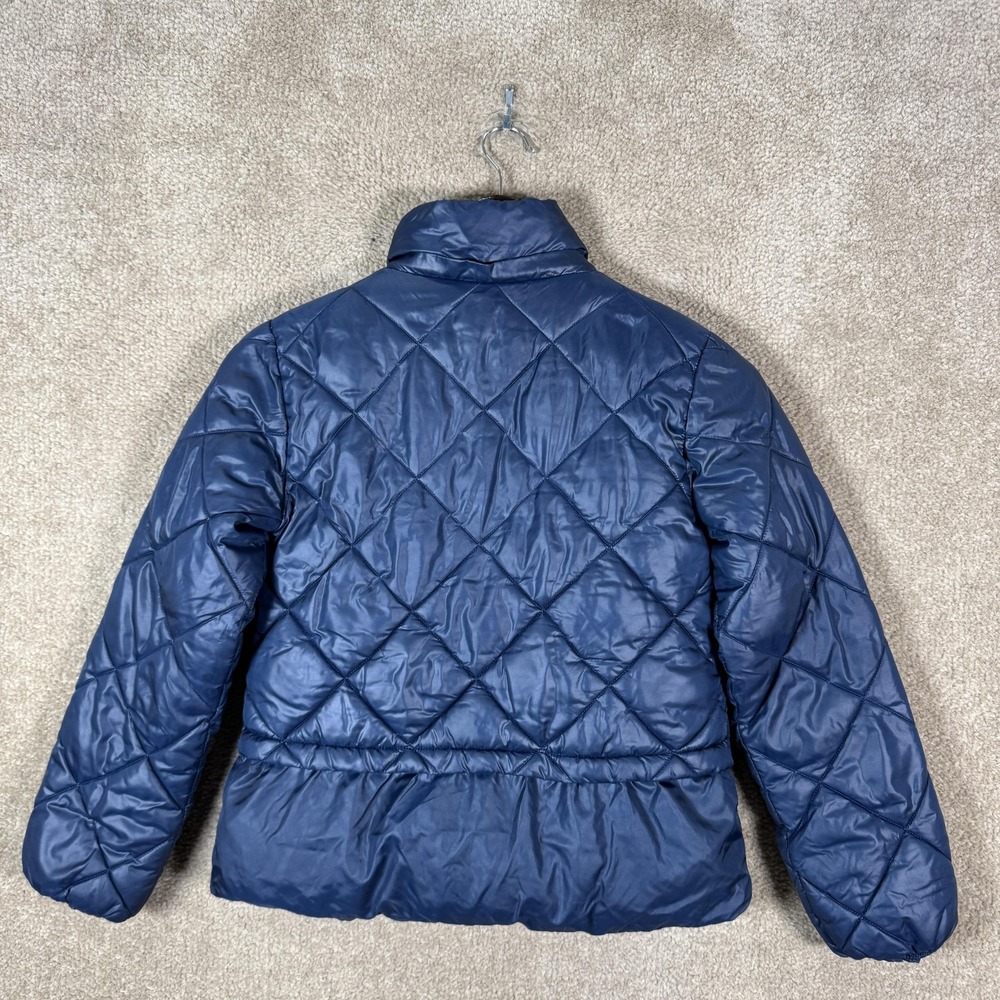 Michael Kors Jacket Girls 10/12‎ Blue Quilted Puffer Zip Front Logo Winter - Picture 11 of 11